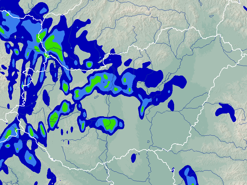Térképeken mutatjuk be a csapadékzóna előrejelzett útvonalát a legfrissebb modelleredmények alapján. Óráról órára, hol fog esni az országban.