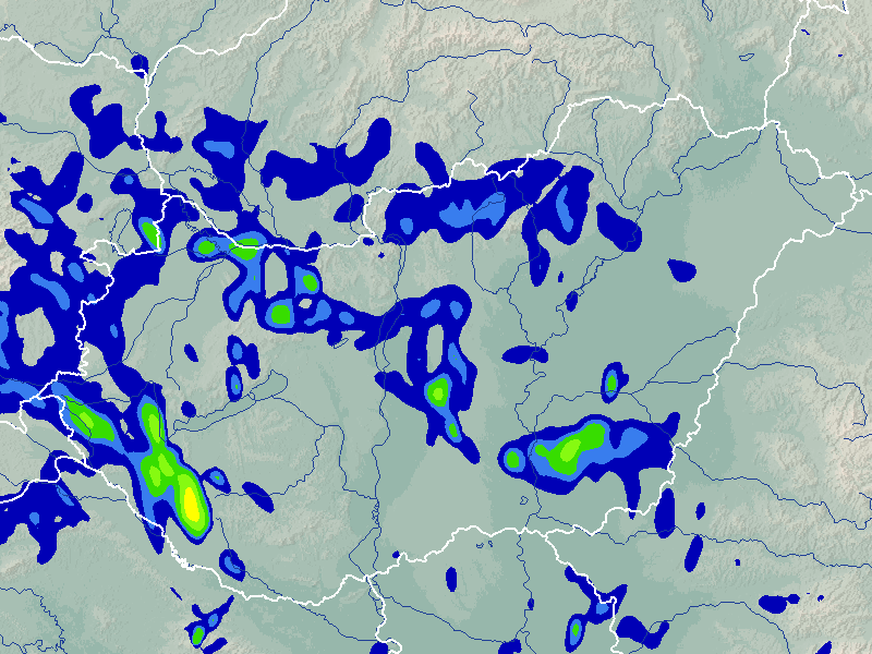 Térképeken mutatjuk be a csapadékzóna előrejelzett útvonalát a legfrissebb modelleredmények alapján. Óráról órára, hol fog esni az országban.