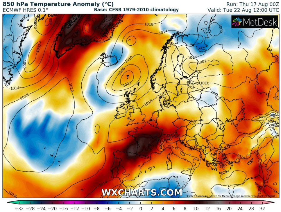 Térképeken mutatjuk az erősödő hőhullámot Nyugat-Európában